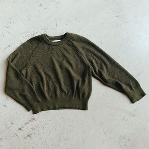 Urban Outfitters Textured Green Crop Sweater Sz M